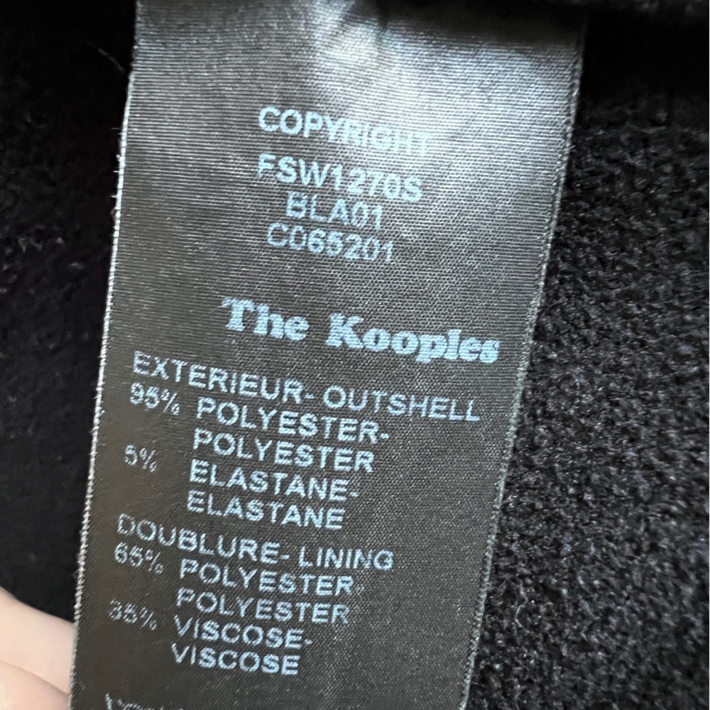 The Kooples Black sport Moto jacket Size Medium no belt - Picture 9 of 11